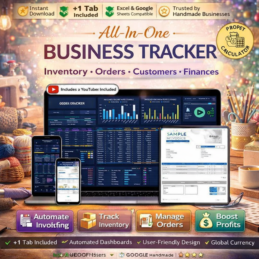 Inventory tracker spreadsheet for product-based businesses