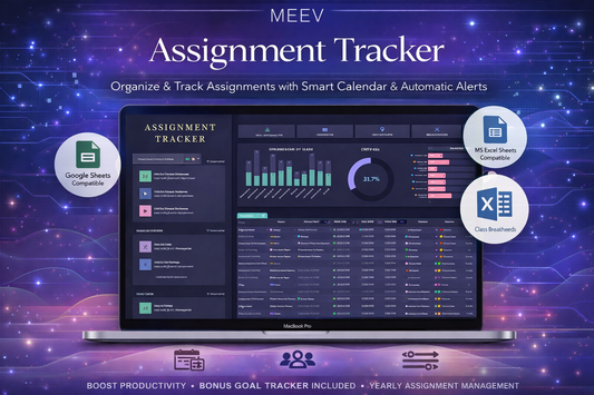 Assignment Tracker Spreadsheet – Student Planner & Homework Organizer (Google Sheets & Excel Template for College & University)