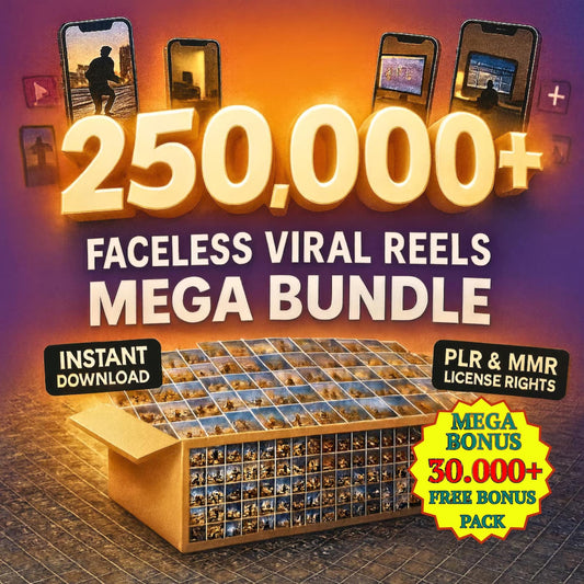 250,000 Viral Reels Mega Bundle – PLR & MRR Rights