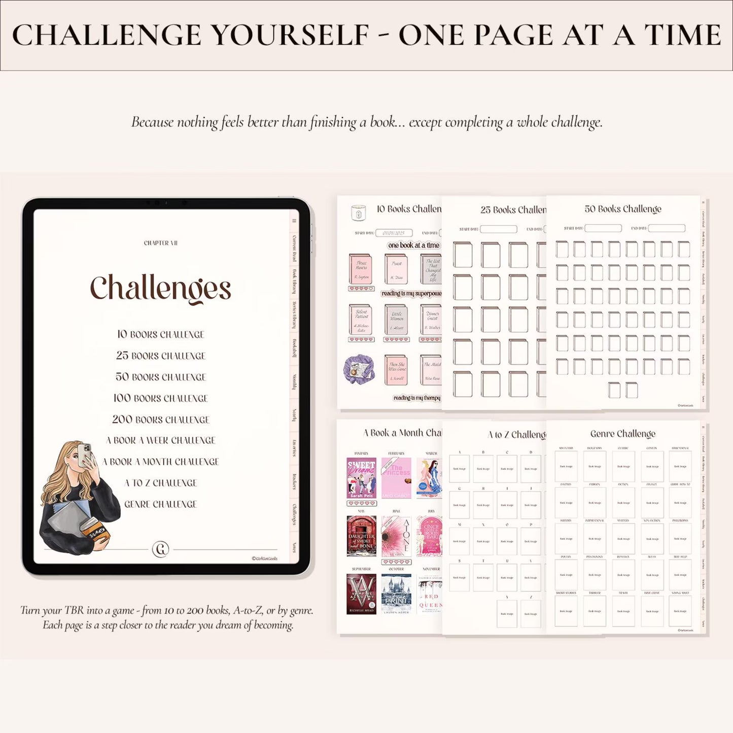 Digital Reading Journal for iPad & Android – Book Tracker, Review Log, Bookshelf Planner for GoodNotes, Notability & Kindle Scribe