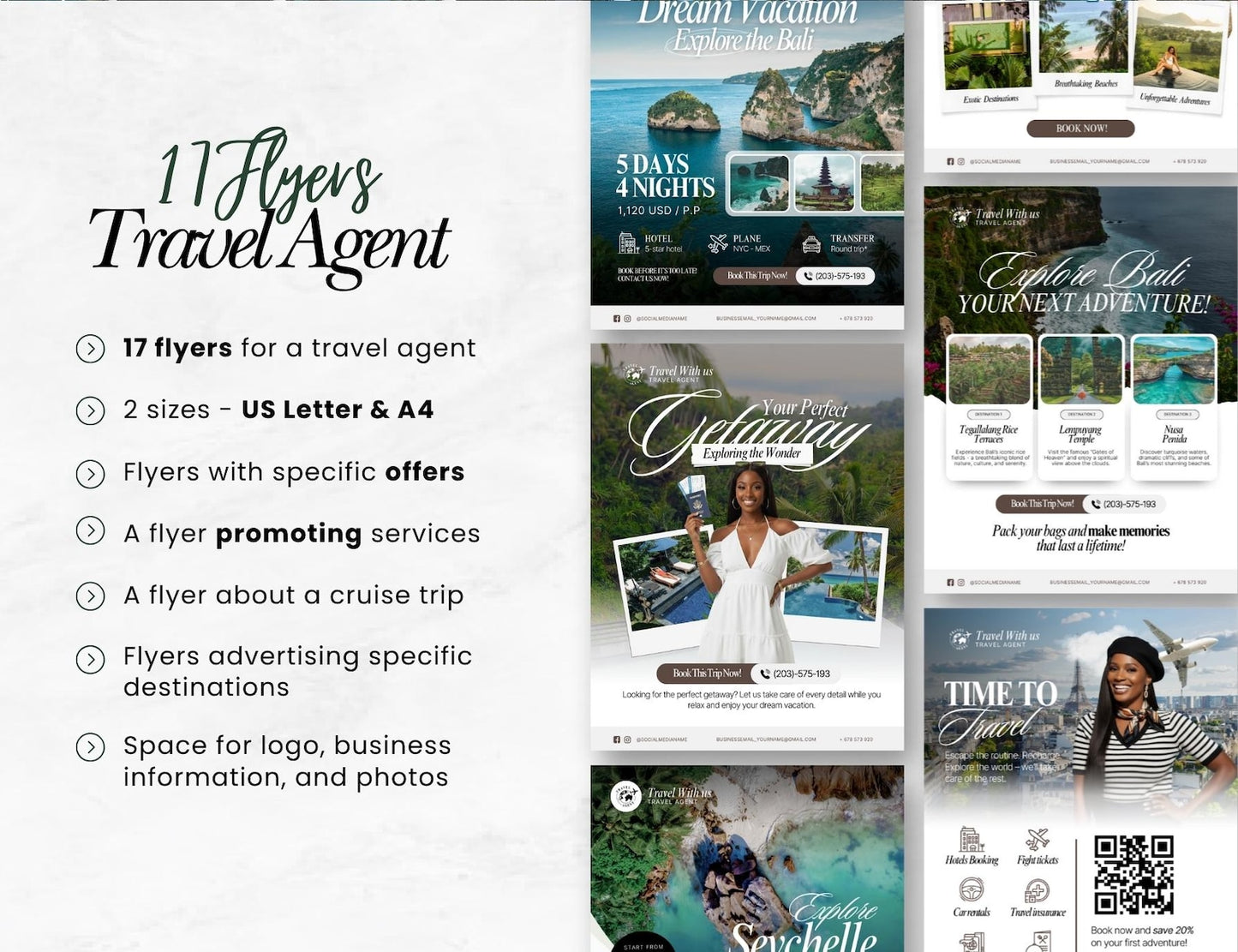 Travel Agent Canva Templates Bundle