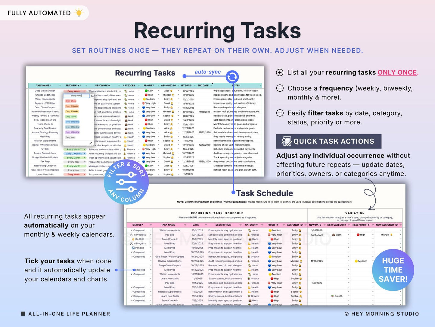 ADHD Life Planner – Google Sheets & Excel
