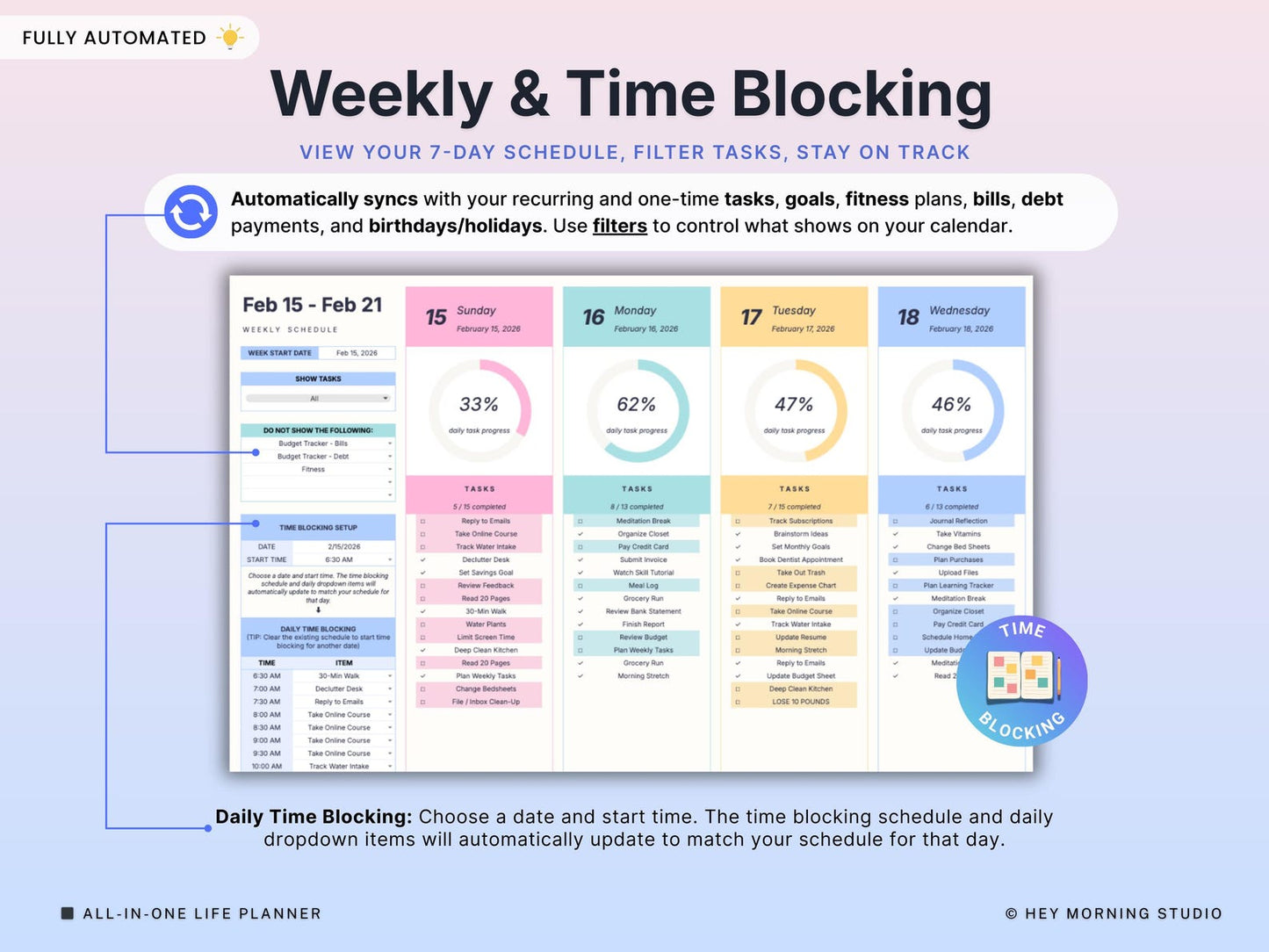 ADHD Life Planner – Google Sheets & Excel