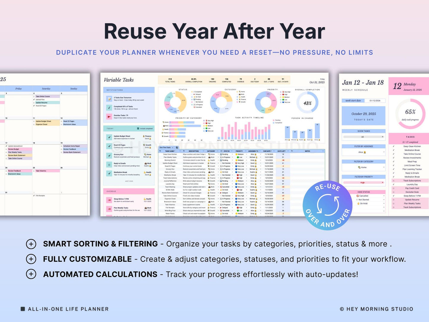 ADHD Life Planner – Google Sheets & Excel