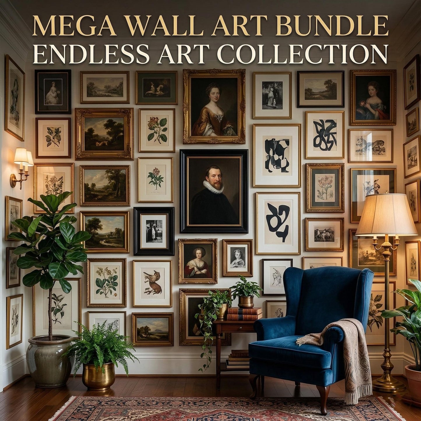 150,000+ Printable Wall Art Bundle with PLR & MRR Rights