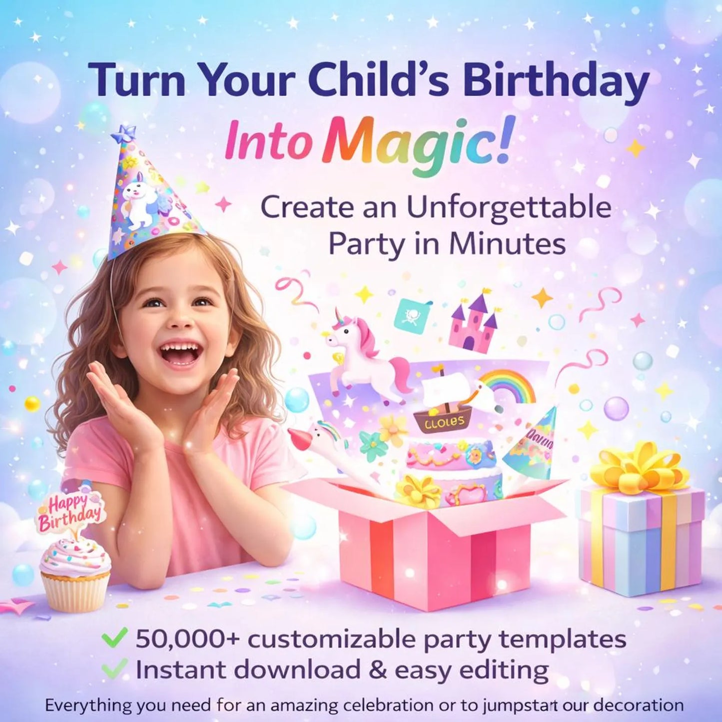 50,000+ Party Favor Templates Bundle – Editable Canva Birthday Decorations, Chip Bags, Water Bottle Labels & DIY Party Kit (Instant Download)
