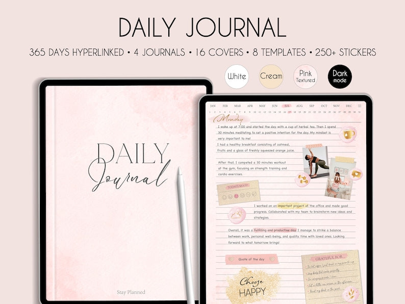 Hyperlinked Digital Daily Journal for iPad