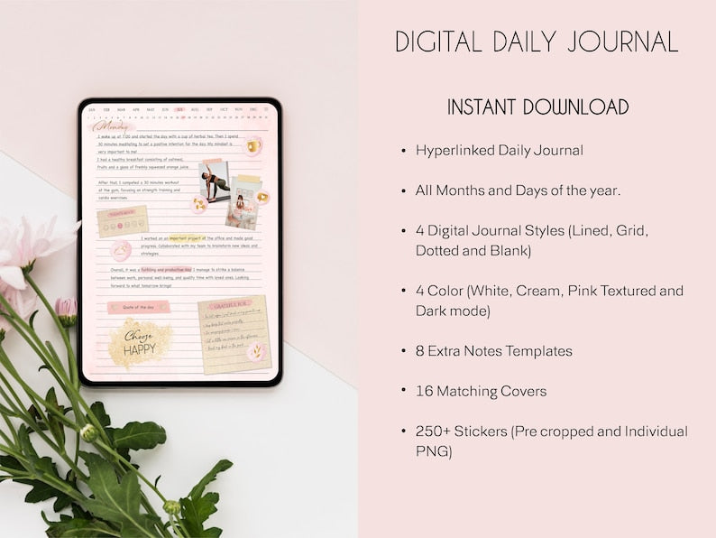 Hyperlinked Digital Daily Journal for iPad
