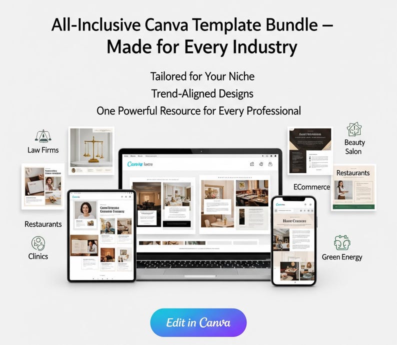 30,000+ Editable Canva Templates Bundle for Social Media & Marketing