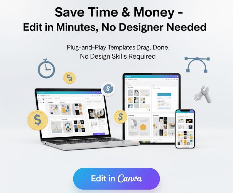 30,000+ Editable Canva Templates Bundle for Social Media & Marketing