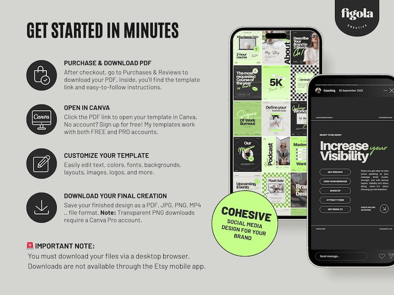 509 Instagram Canva Templates Bundle – Posts, Stories, Carousels & Highlights
