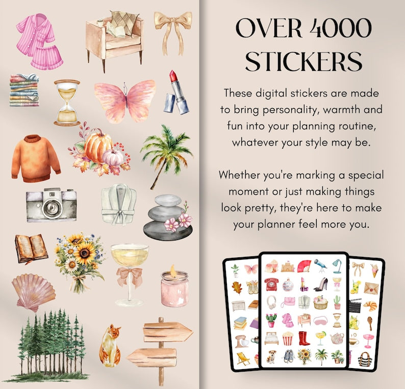 Digital Planner Whole Shop Bundle – Lifetime Access | 70+ Planners, Journals & Stickers