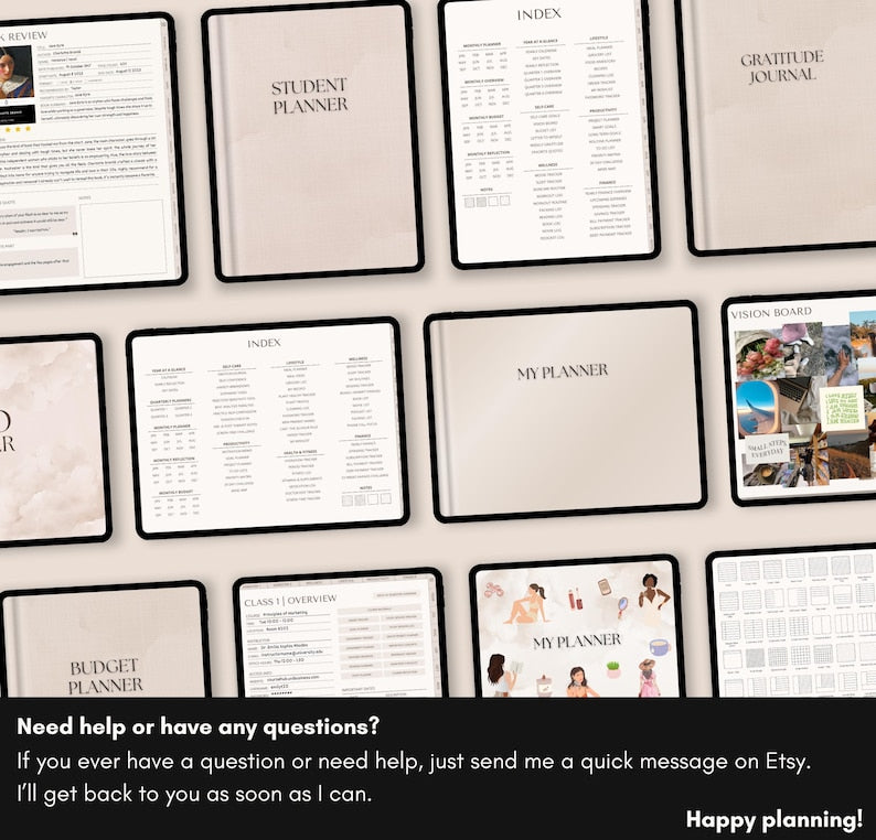 Digital Planner Whole Shop Bundle – Lifetime Access | 70+ Planners, Journals & Stickers