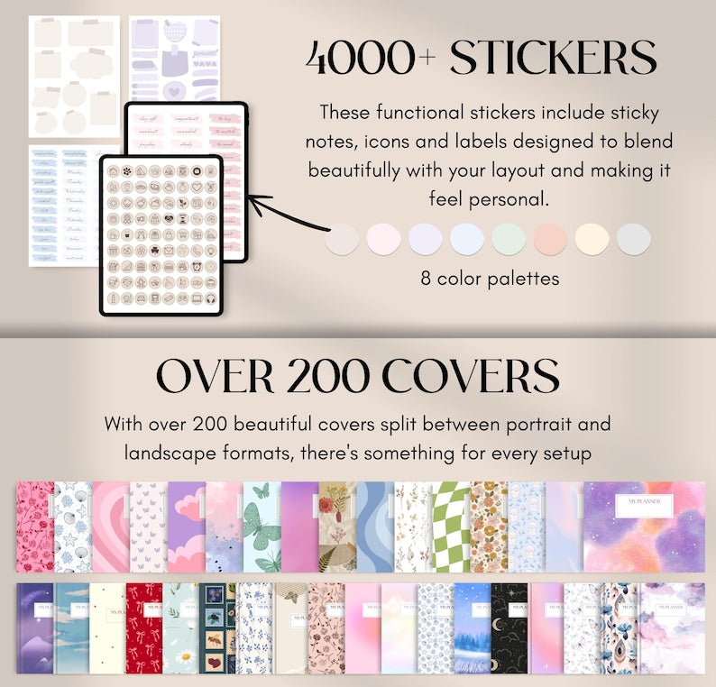 Digital Planner Whole Shop Bundle – Lifetime Access | 70+ Planners, Journals & Stickers