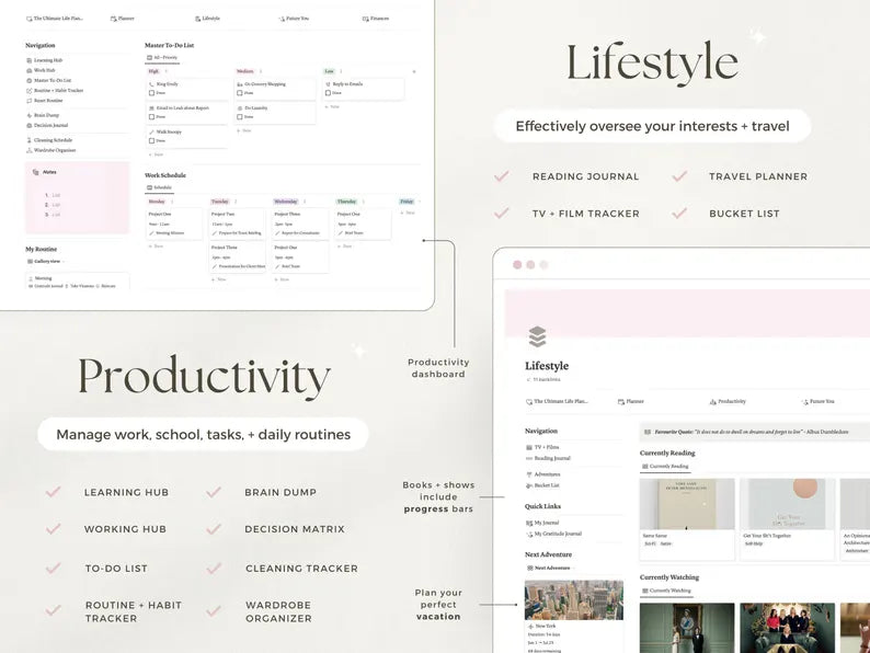 Notion Advanced Life Planner – ADHD, That Girl & Second Brain OS 2026
