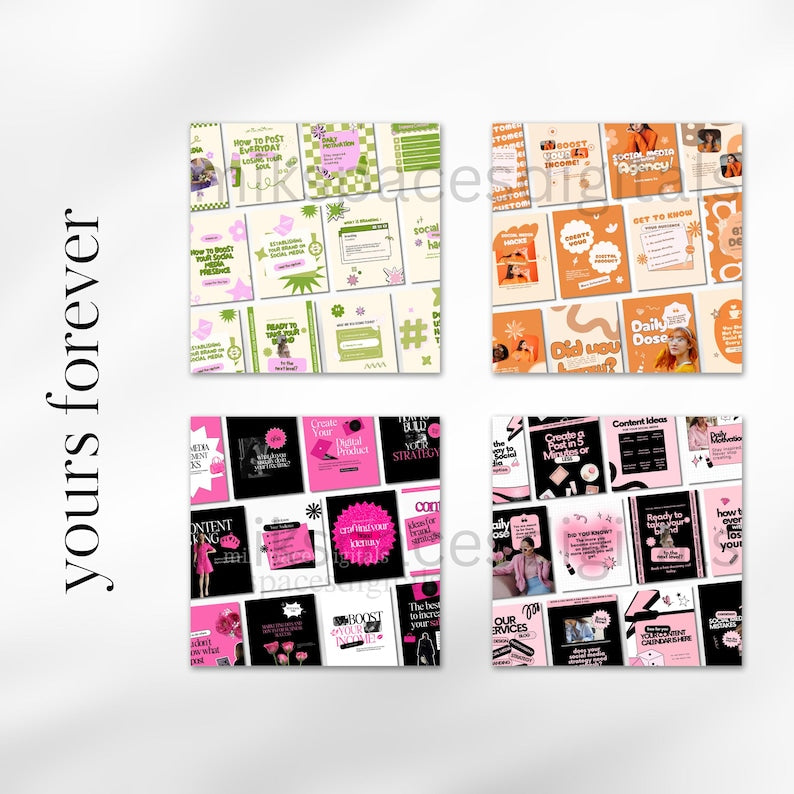 500+ Instagram Canva Templates Mega Bundle with PLR & MRR Resell Rights