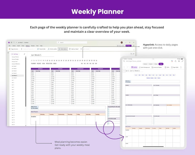OneNote Digital Planner Bundle 2026–2027 + Undated Planner & Project Manager