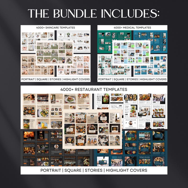 60,000+ Instagram Canva Templates Bundle for Social Media Content