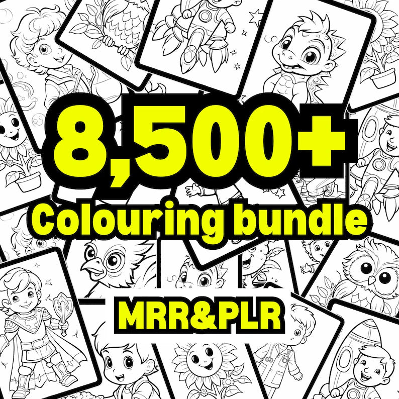8500+ Coloring Pages Mega Bundle | PLR License Included | Kids & Adults Coloring Book Pack | Printable Digital Download | Activity Sheets | Instant PDF
