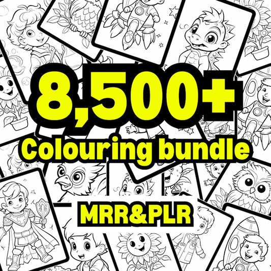 8500+ Coloring Pages Mega Bundle | PLR License Included | Kids & Adults Coloring Book Pack | Printable Digital Download | Activity Sheets | Instant PDF