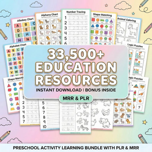 35,000+ Kids Learning Activities Bundle (Printable Worksheets, Coloring Pages & Educational Printables)