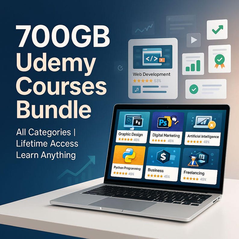 700GB Online Learning Resource Bundle – Ultimate Digital Skills & Business Learning Library (Instant Download)