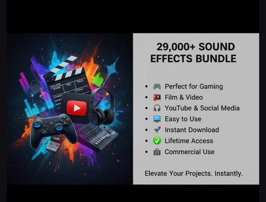 20000 Sound Effects Bundle – Royalty-Free SFX Pack for Video Editing, YouTube, Film, Gaming & Podcasts