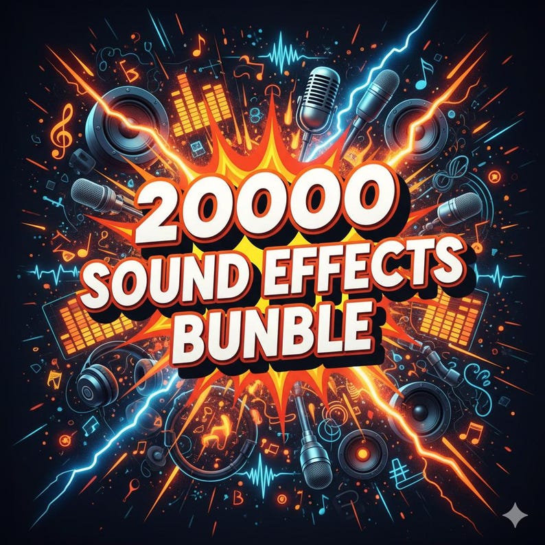 20000 Sound Effects Bundle – Royalty-Free SFX Pack for Video Editing, YouTube, Film, Gaming & Podcasts