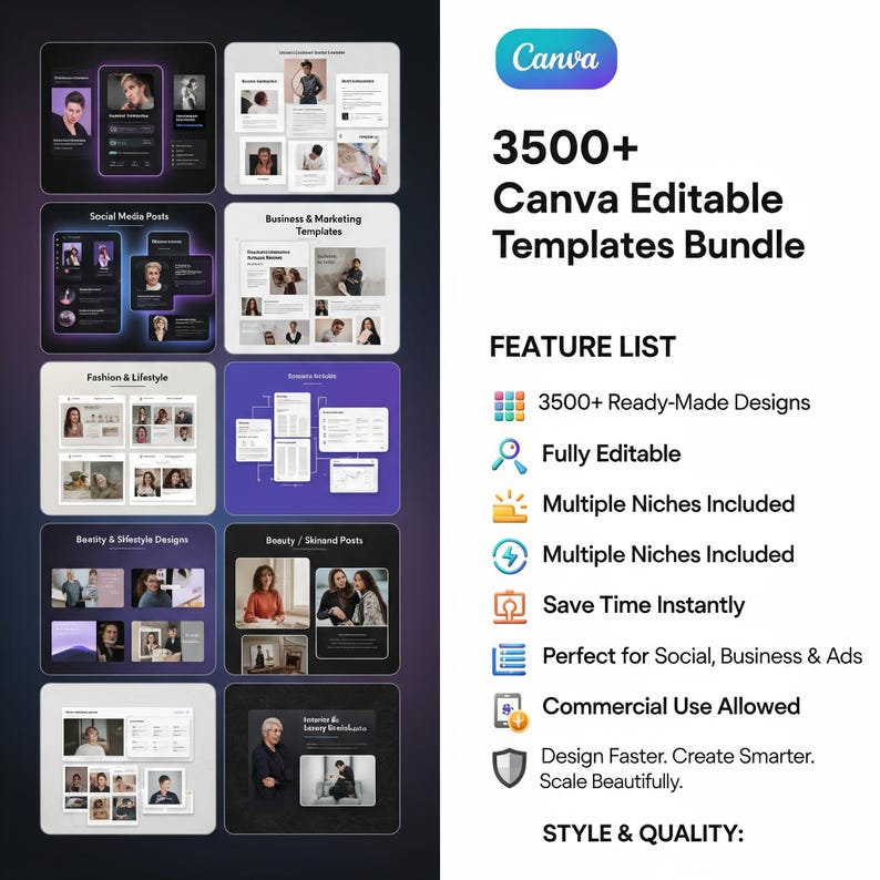 3500+ Social Media Canva Templates – Ultimate Content Creation Mega Bundle