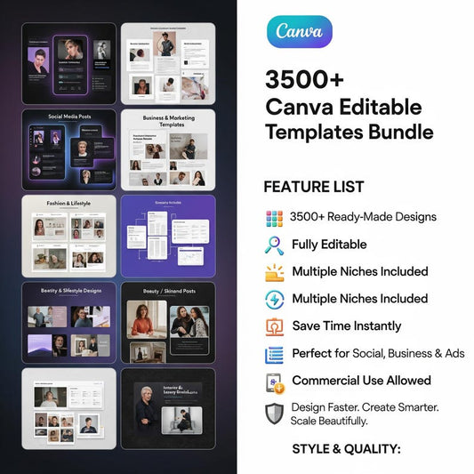 3500+ Social Media Canva Templates – Ultimate Content Creation Mega Bundle