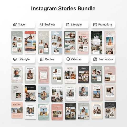 2000 Instagram Stories Bundle – Canva Editable Templates for Creators, Influencers & Businesses