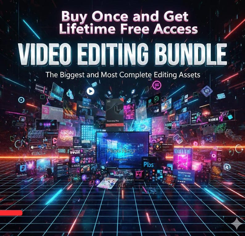 200GB+ All-in-One Video Editing Pack Bundle – Transitions, LUTs, Overlays, SFX & Motion Graphics for YouTube, Reels & Cinematic Content