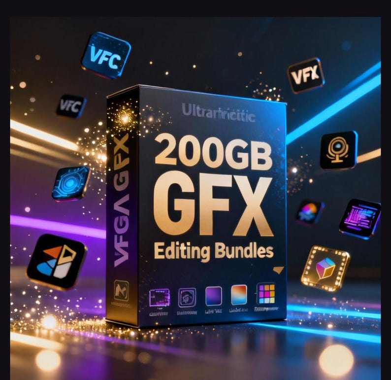 200GB+ All-in-One Video Editing Pack Bundle – Transitions, LUTs, Overlays, SFX & Motion Graphics for YouTube, Reels & Cinematic Content
