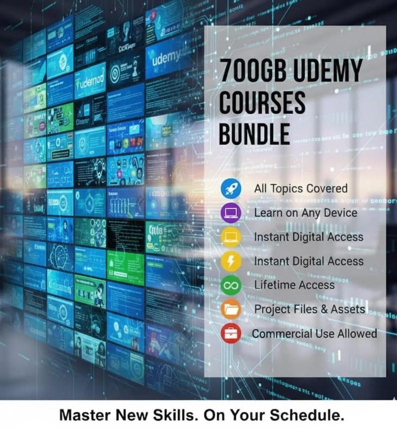 700GB Online Learning Resource Bundle – Ultimate Digital Skills & Business Learning Library (Instant Download)