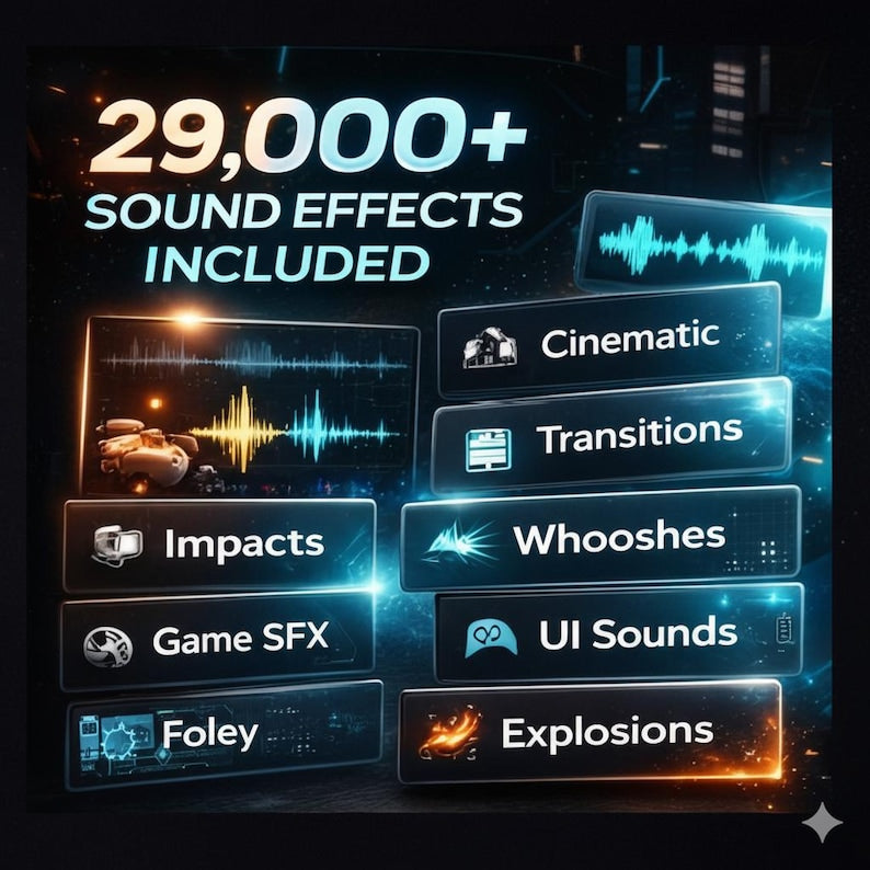 29,000+ Royalty-Free Sound Effects Library for Creators – Instant Download
