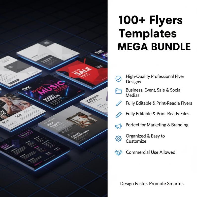100+ Professional Flyer Templates Bundle – Club, DJ, Event & Business Promotion Designs (PSD, AI, JPG)