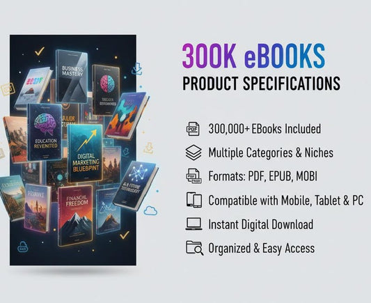300,000+ eBooks Mega Bundle – Ultimate Digital Knowledge Library (PDF, EPUB, MOBI) | Business, Self-Help, Marketing, Finance & Fiction