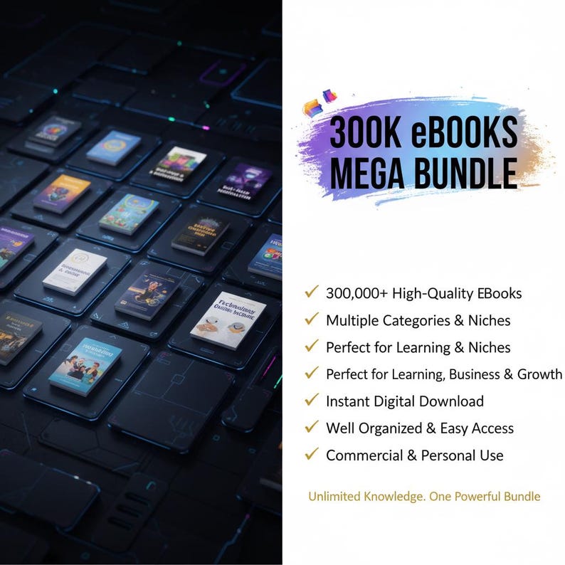300,000+ eBooks Mega Bundle – Ultimate Digital Knowledge Library (PDF, EPUB, MOBI) | Business, Self-Help, Marketing, Finance & Fiction