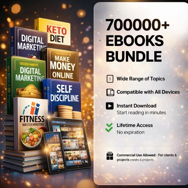 700,000+ eBooks Mega Bundle – Self Improvement, Business, Finance & Online Skills (Instant Download)