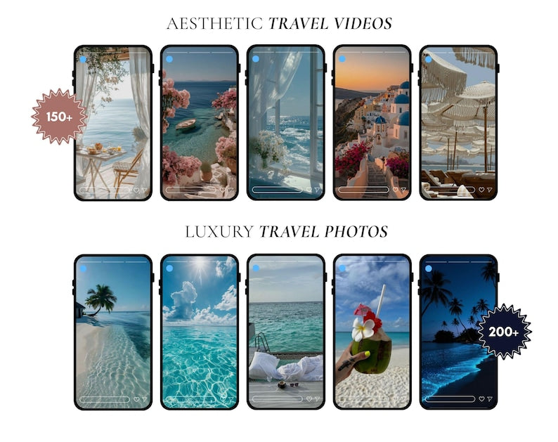 3000 Luxury Travel Videos & Photos Bundle with PLR & MRR Rights – High-Resolution Commercial Use Content for Social Media & Digital Products