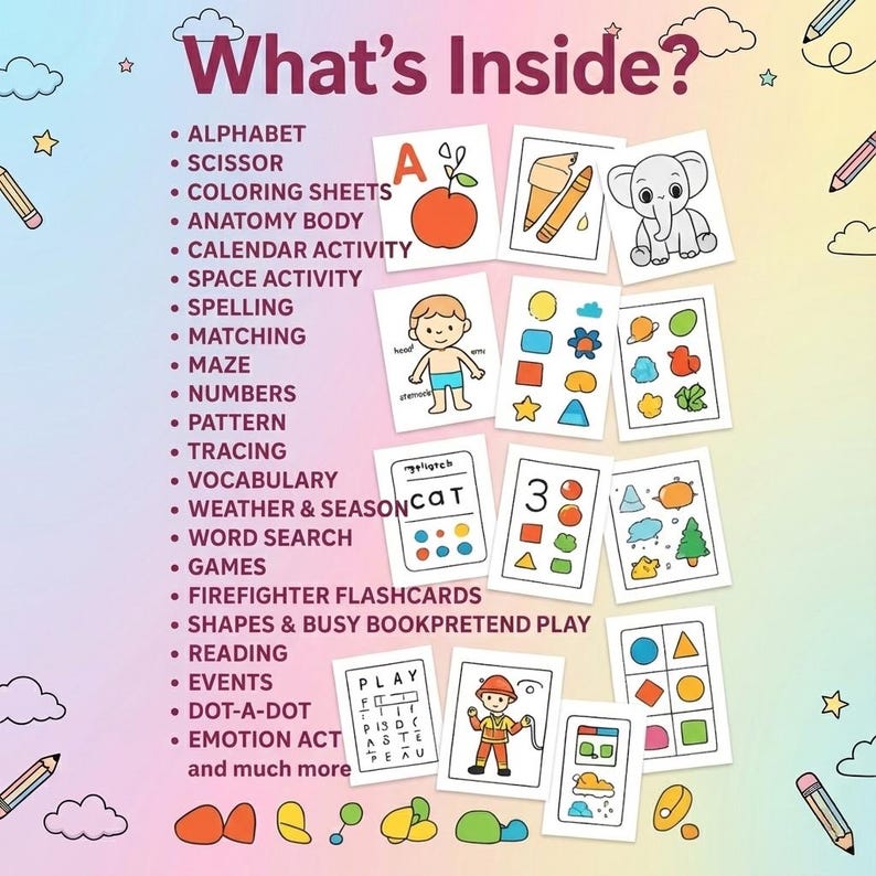 35,000+ Kids Learning Activities Bundle (Printable Worksheets, Coloring Pages & Educational Printables)