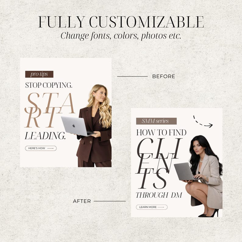 Brown Aesthetic Instagram Canva Templates for Coaches & Content Creators