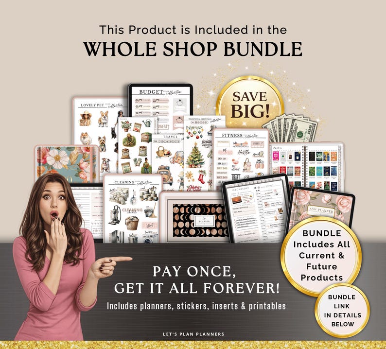 Reading Journal Digital Planner for iPad & Android Gift for Book Lover Reading Log Record Reviews Track Goals Notability GoodNotes Planner