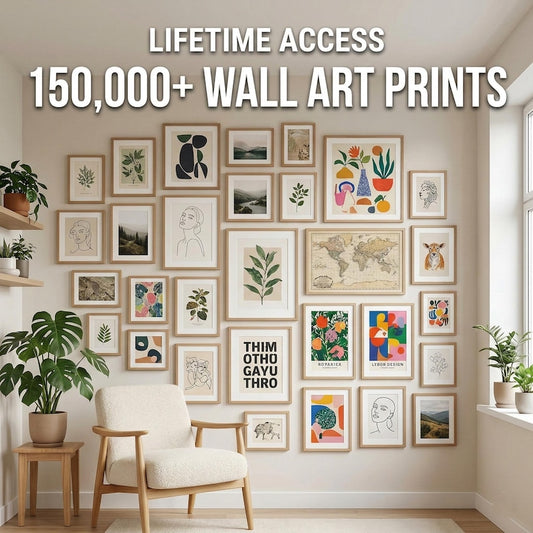 150,000+ Printable Wall Art Bundle with PLR & MRR Rights