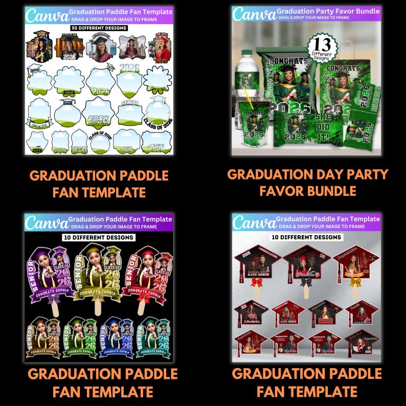Graduation 2026 Canva Template Bundle – All-in-One Grad Kit