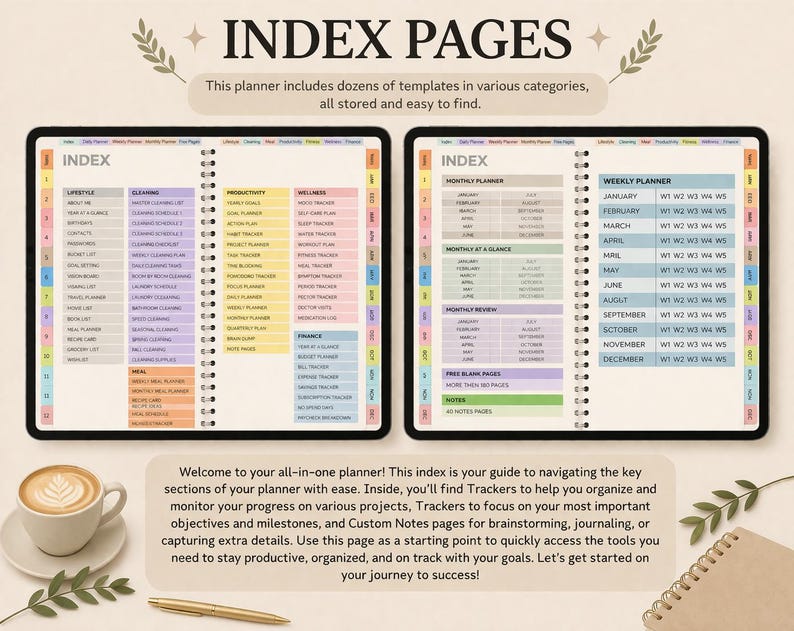 All-in-One Digital Planner 2026-2028 for iPad & Tablets