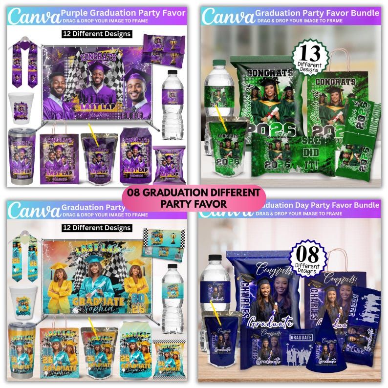 Graduation 2026 Canva Template Bundle – All-in-One Grad Kit