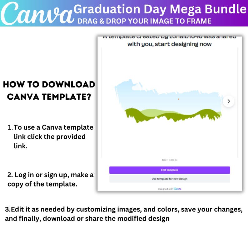 Graduation 2026 Canva Template Bundle – All-in-One Grad Kit