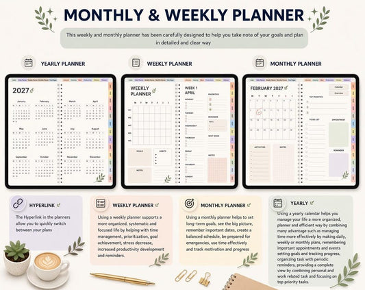 All-in-One Digital Life Planner 2026-2028 for iPad