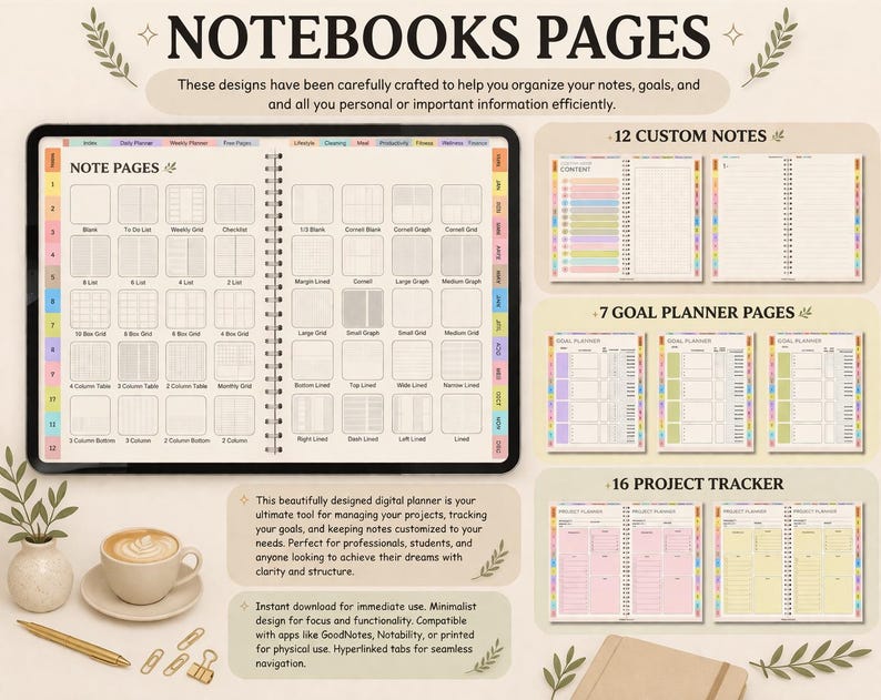 All-in-One Digital Planner 2026-2028 for iPad & Tablets